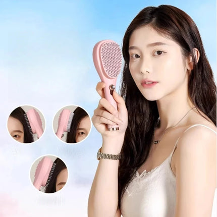 Portable Telescopic Comb White Pink Scalp Massage Brush Self-Cleaning Hair Comb Women Salon Styling Tool Compact Magic Comb