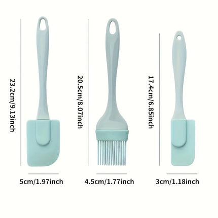 3PCS Cream Scraper DIY Bread Cake Butter Spatula Mixer Oil Brush Kitchen Baking Tool Silicone All-In-One Baking Kitchen Utensil