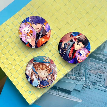 Game Peripheral Obey Me Badges Badges Cartoon Round Brooches On Backpack Jacket Acrylic Button Pins Collection Gifts