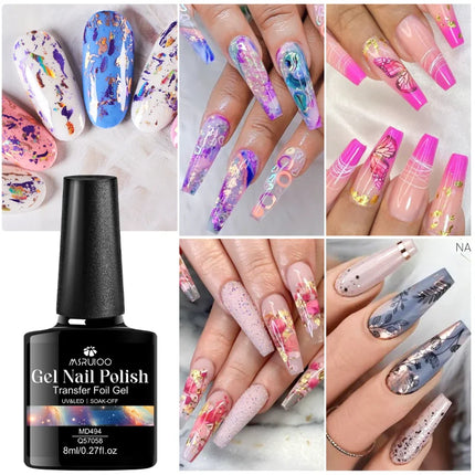8ml Transfer Foil Gel Nail Polish Semi-Permanant Varnish For Adhesive Sticker Nail Glue Soak Off UV LED Gel Nail Art Decorations