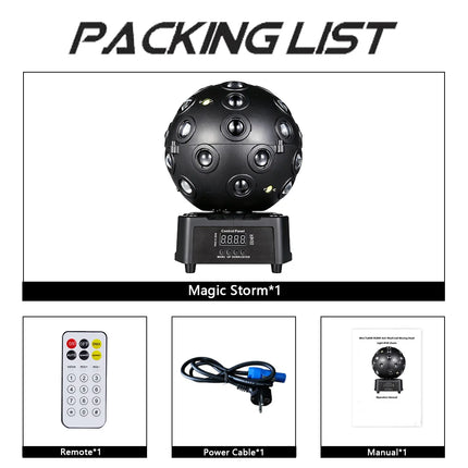 150W Magic Storm Rotating Ball Light DMX512 Sound Control Strobe Lamp Remote DJ KTV Bar Party Disco Club Stage Effect Lighting