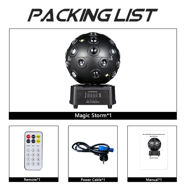 150W Magic Storm Rotating Ball Light DMX512 Sound Control Strobe Lamp Remote DJ KTV Bar Party Disco Club Stage Effect Lighting