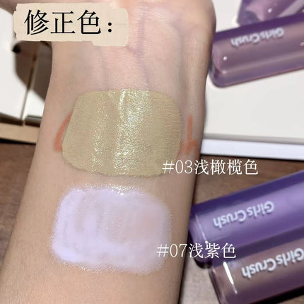 Girlscrush Liquid Concealer  Moisturizing Brightening Conceal Pore Watery Velvet Longlasting Cover Red Streaks Face