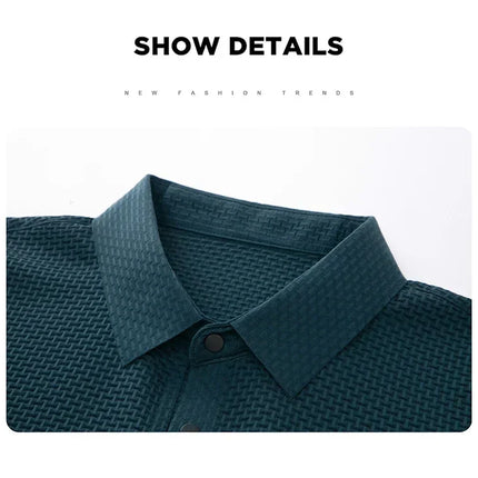 Brand Clothes Summer New Men's Short Sleeve T-shirt Ice Silk Cool and Breathable POLO Shirt Business Casual Sweat-absorbing Top
