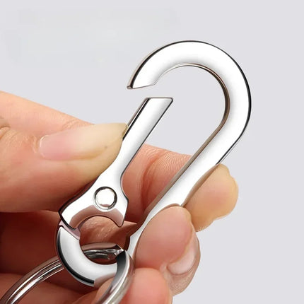 1-5pcs Waist Hanging Key Rings Stainless Steel Holder Keychains Buckle Clip Gourd Climbing Hook Car Strong Carabiner Key Chain