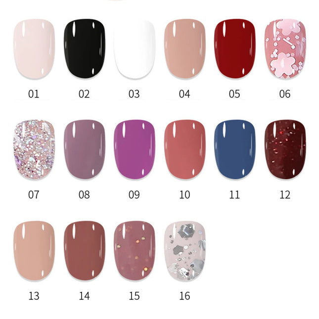 16 Colors Water-Based Nail Polish Set 10ml Nude Red Pink Peel-Off Air-Dry Nail Art Polish Kit Manicure No Need Lamp