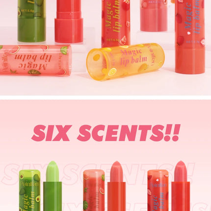 6pcs Fruit colored lipstick, nourishing lips, caring for lips, natural moisturizing lipstick, neutral adult lip care