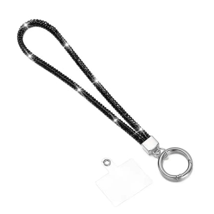 Glitter Bling Bling Keychain Bright Rhinestone Phone Lanyard Diamond Wrist Straps Hanging Cord Diamond Crystal Anti-lost Rope
