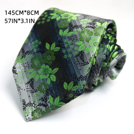 Green Deep Military Green Tie Floral Pattern Artistic Personality Student Uniform Tie Accessories Personality Trend Casual Daily