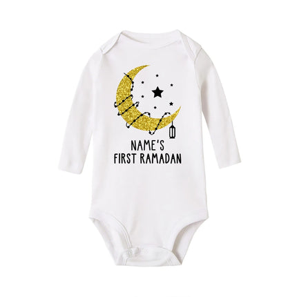 Personalized Ramadan Baby Bodysuit Custom Name Newborn Eid Jumpsuit Infant Ramadan Romper Islamic Muslim Holiday Babies Outfits