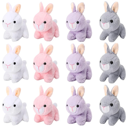 12-24Pcs Easter Bunny Plush Toys Cute Animal Bunny Stuffed Doll Easter Basket Stuffers Gift for Kids Rabbits Animal Bunny Doll