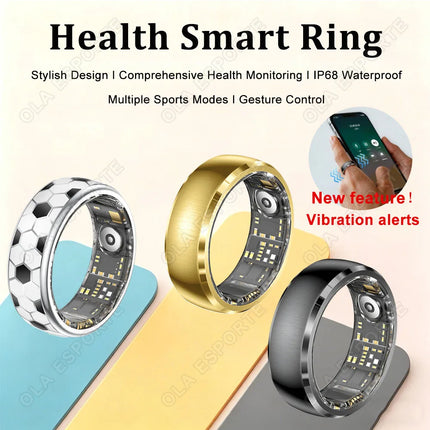 2026 New Smart Ring Information Vibration Reminder Heart Rate Sleep Monitoring For Men Women Football Style SmartRing Waterproof