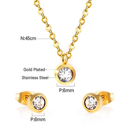LUXUKISSKIDS Chic Elegant Heart Indian Fine Jewelry Sets Women Wedding Crown Steel Necklace And Earrings bijoux Bulk Wholesale