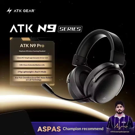 ATK Neptune N9 eSports Gaming Wireless Headset Four Modes Head Mounted Noise Cancelling Microphone Low Latency Gaming Headphones