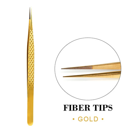 1pc Fiber Tip Tweezers Stainless Steel Straight Curved Nail Tools Volume Eyelash Accurate Tweezers Clip Set Makeup Tools