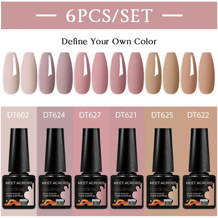 6pc Nail Gel Polish Set DIY Nail Art Semi Permanent UV LED Gel Kit For Nails Decoration Manicure Soak Off Painting Vernis Design