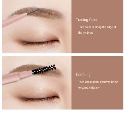 1PC 1.5mm Ultra Fine Double-Ended Eyebrow Pencil Waterproof Sweat-proof Long Lasting Professional Eye Makeup For Women