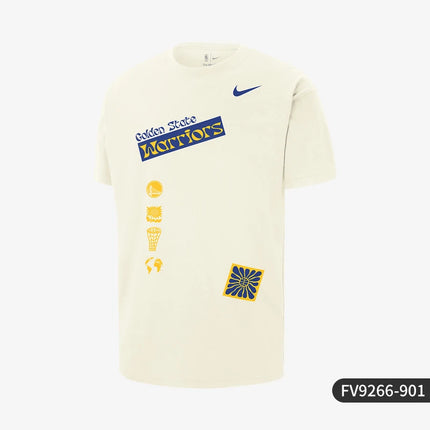Nike Official Genuine New Golden State Warriors Men's Loose Fit Sporty Fashion T-Shirt FV9266-901