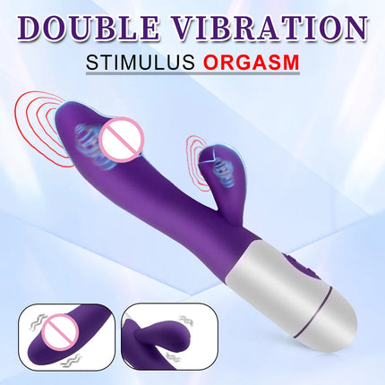 Rabbit Vibrator for Women Beginner G-Point Powerful Vibrating Massager Vaginal Clitoris Nipple Stimulator Female Adult Sex Toys