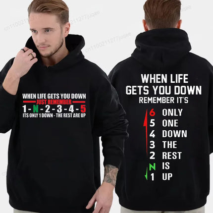 Men's Hoodie Casual Sports Hoodie 1 Down 6 Up Motorcycle Print Men/Women Plus Size Pullover Fashion Sweatshirt Long-Sleeve Tops