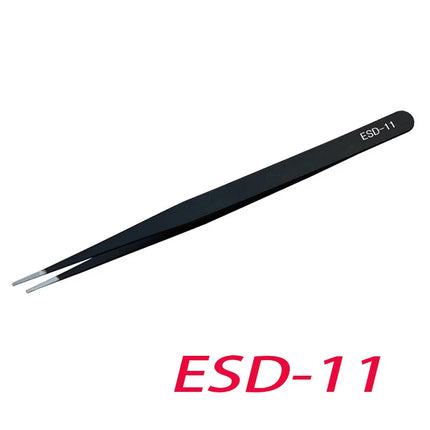 6pcs Anti-Static Stainless Steel Tweezers Precision Maintenance Industrial Repair Curved Working Model Making Hand Tool