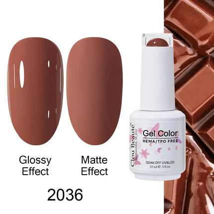 Clou Beaute 15ml HEMA TPO FREE Color Gel Nail Polish Nude Pink Red Green Collection Nail Gel Polish Glitter Soak Off UV LED Gel
