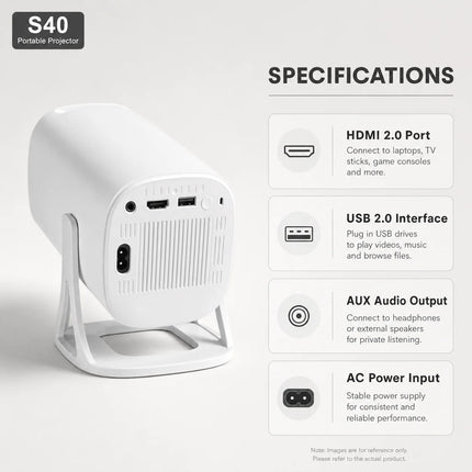 LINGLAN bestseller S40 native 4K HDMI Android projector, dual WiFi Bluetooth vertical portable LED smart home theater low noise