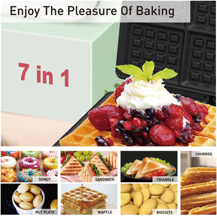 7 In 1 Waffles Maker Electric Sandwiches Machine Cooking Appliances Bread Machine Cake Breakfast Waffle Pot Baking Pan Sonifer
