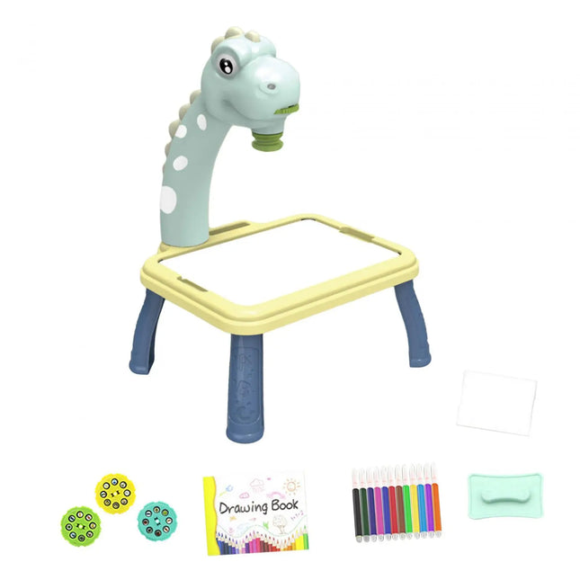 Drawing Projector Set Art and Craft with 12 Color Pens Drawing Board Doodle Table Kits for Ages 3-8 Years Old Kids