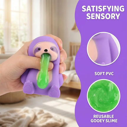 Animal Slime Squeeze Toy Puking Sucking Stress Relief Toy, Reusable Colorful Slime, Relieve Stress Toy Christmas Gifts For Kids
