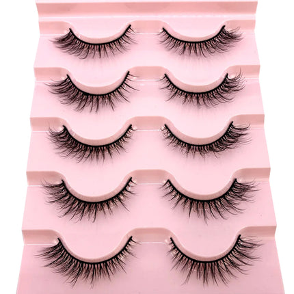 New 5 pairs natural fluffy 3D mink false eyelashes fake lashes makeup kit Mink Lashes extension eye lashes short eyelashes