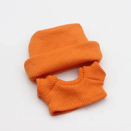 Sweater Set For 15/17cm Ropa Labubu Doll Clothes Match Knitted Hat T-shirt Dopamine Color Matching Fashion Design