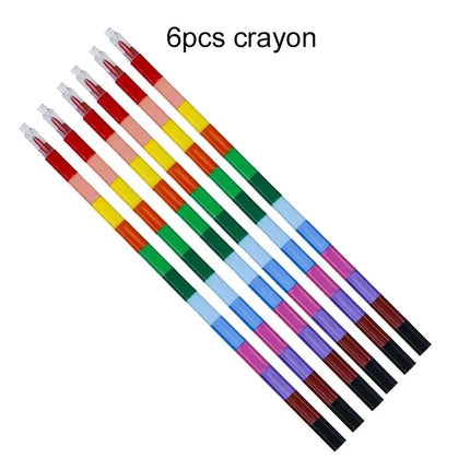1~12Pcs Rainbow Building Blocks Painting Pens 12Colors Crayon School Office Birthday Party Gift Kindergarten Carnival Gifts TMZ