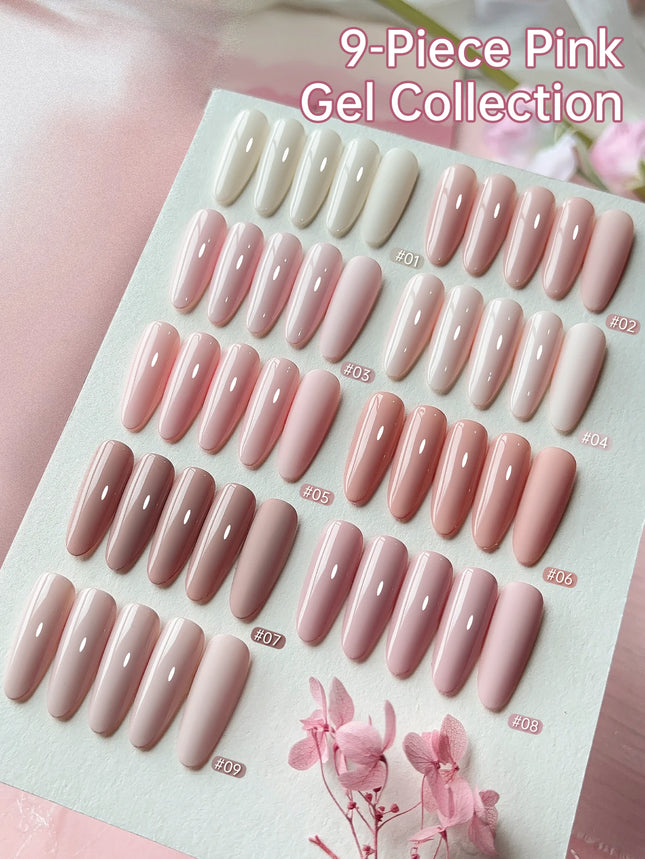 9Colors Pink Patting Glue Smudge Canned High Saturation Popular Semi-Solid Nail Polish Glue Nail Salon Special
