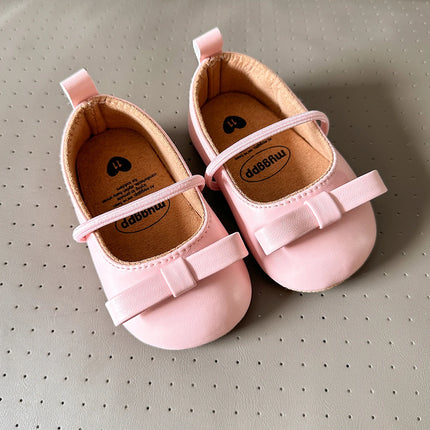 Christmas Baby Girls Mary Jane Flats with Bowknot Floral Princess Wedding Dress Shoes Soft Newborn Infant Crib First Walkers Pre
