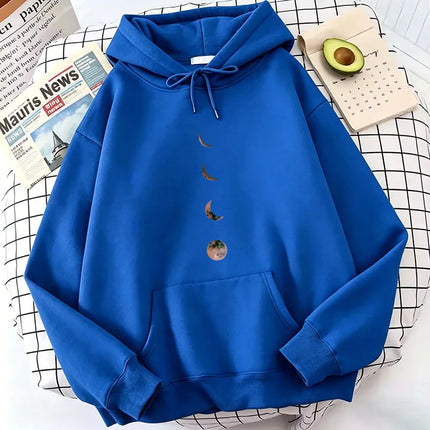 Harajuku Fashion Men Women Moon Print Hoodies Spring Autumn Winter Casual Hoodies Sweatshirts Tops Hoodie Sweatshirt