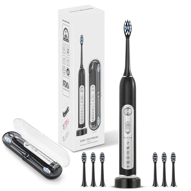 SUBORT S7 Super Sonic Electric Toothbrushes for Adult Kid Smart Timer Whitening Toothbrush IPX7 Waterproof Replaceable Heads Set