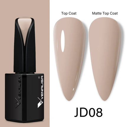 Venalisa15ML Silky Matte TPO FREE Topcoat No Cleaning Nail Lacquer Full Coverage Long Lasting Gorgeous Color Nail Varnish