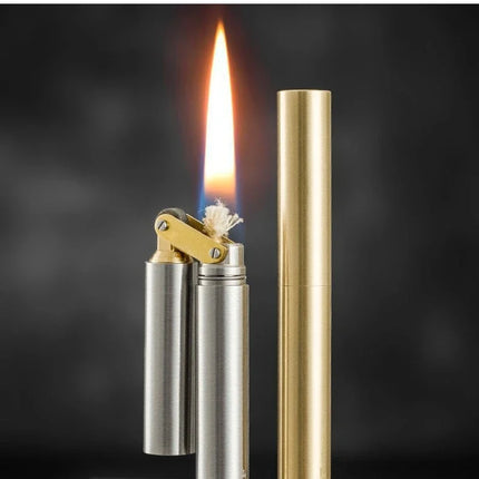 Creative Unusual Kerosene Lighter Copper Nunchaku Funny Retro Grinding Wheel Flint Lighters Foldable Mini Portable Men's Gift