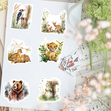 Aesthetics Forest Animal Stickers Art Gift Toys Waterproof Decal for Laptop Scrapbook Notebook Phone Luggage Bottles Decorative