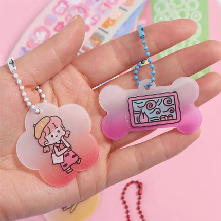 Goo Card Sticker Set Hand Account Material Guka Sticker Set DIY Handbook Material Sticker DIY Keyring DIY Keychain Making Kit