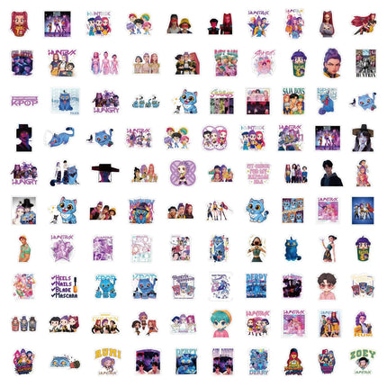 100PCS Kpop Girl Group Stickers Set Waterproof Glossy Cartoon Decals for Phone Case Luggage Laptop Skateboard - DIY Decor