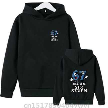 67 Kids Hooded Sweatshirt Funny Internet Slogan Fashionable Funny Comfortable Casual Boy Girl Pullover Children Hoodie