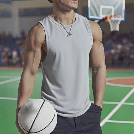 Summer men's sports vests, fitness training clothes, quick drying, loose fitting, sleeveless T-shirts, and men's fashion vests c