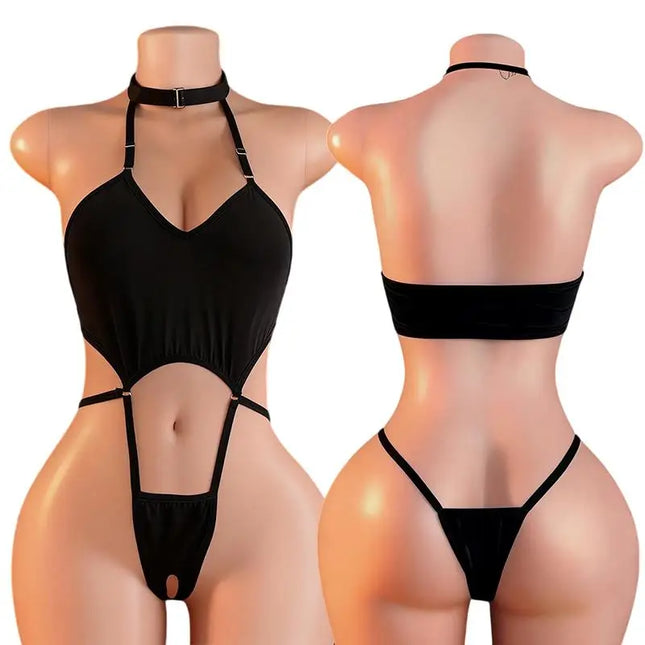 Sexy Lingerie Women Crotchless Hollow Pajamas Erotic Costume Teddy Backless Office Exotic Outfit Role Play Bondage Underwear