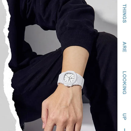 OLEVS Fashion Youth Watch Waterproof Date Week Luminous Watch for Unisex White Resin Men's Quartz Watches Student reloj hombre