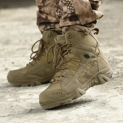 2024 Fashion Men's Desert Combat Boots Outdoor Leather Hiking Shoes Men Hunting Work Safty Boots Men's Short Boots ankle boots