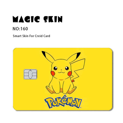 Pokemon Card Decals Credit Card Skin cartoon 2.5D Matte Frosted Pikachu Blastoise Waterproof Stickers for Debit card Decor film