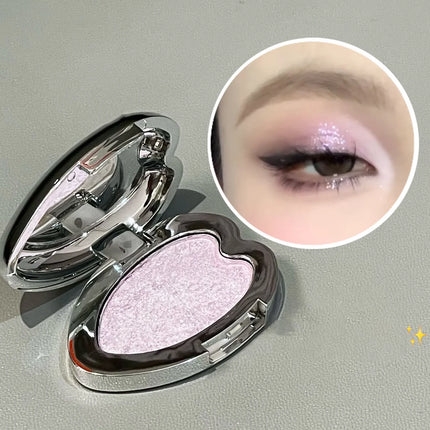 Pearlescent Blue Metallic Eyeshadow Palette Punk Smoky Purple Mashed Potato Waterproof Shimmer Glitter Heart-shaped Eye Shadow