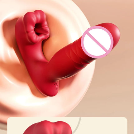 Heating Dildo Tongue Masturbation Vibrator App Control 9 Clitoral Licking Thrusting Modes G-Spot Sex Toys for 18+ Women Couples